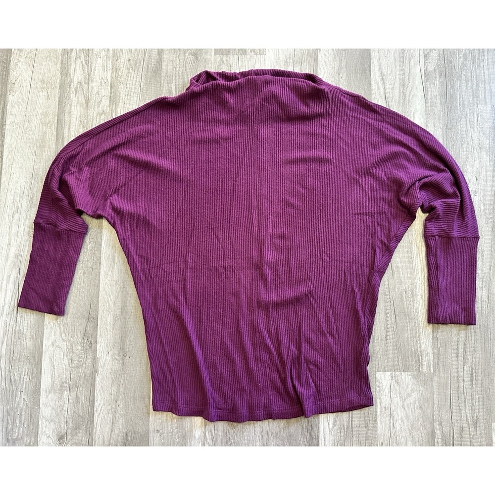 VELVET By Graham & Spencer Long Sleeve Ribbed Sweater Mock Neck Purple small